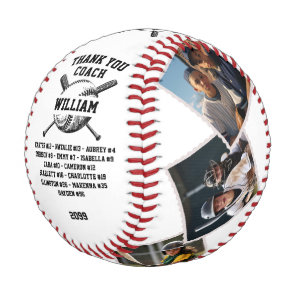 Thank You Coach, Custom 6 photos & teammates names Baseball