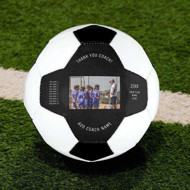 Thank You Coach Custom Team Photo & Player Names  Soccer Ball (Creator Uploaded)