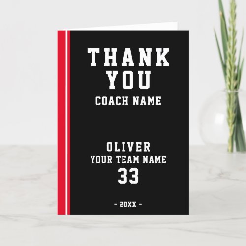 Thank you Coach Football Player Team Photo Card