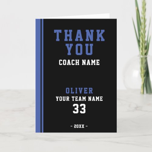 Thank you Coach Football Player Team Photo Card