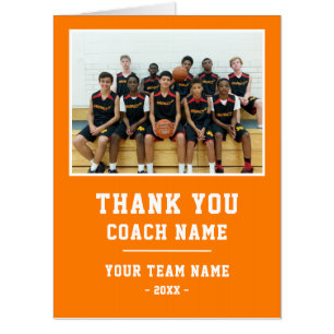 Thank you Coach Giant Card Team Name Photo