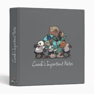 Thank You Coach Gift Wombat Sports Trainer Artwork 3 Ring Binder