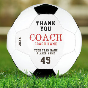 Thank you Coach Name Team Number Soccer Ball