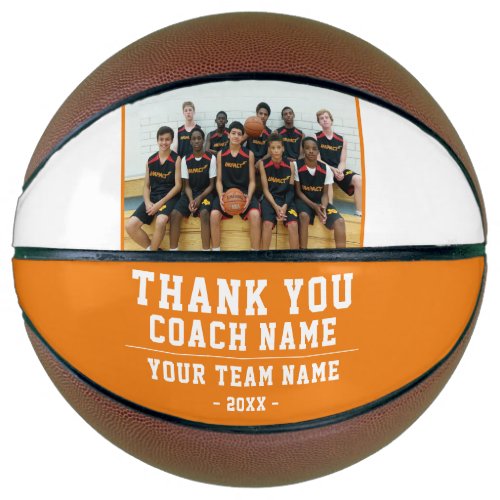 Thank you Coach Orange Team Name and Photo Basketball