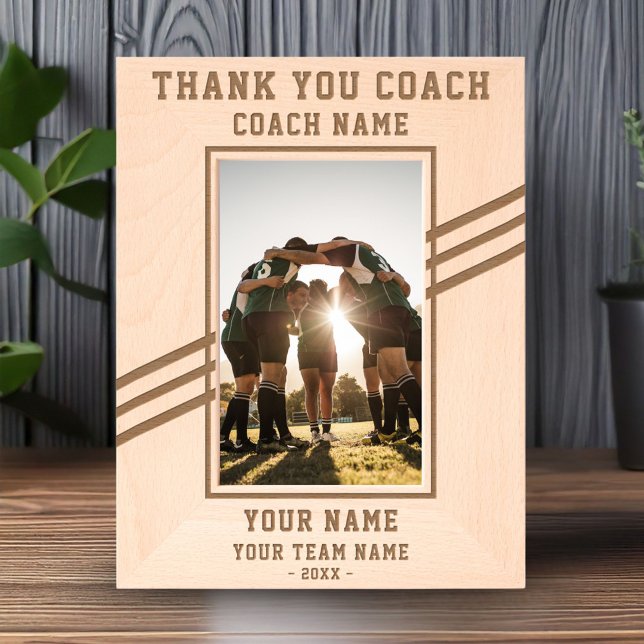 Thank you Coach Player Name Team Sports Engraved Frames (Creator Uploaded)