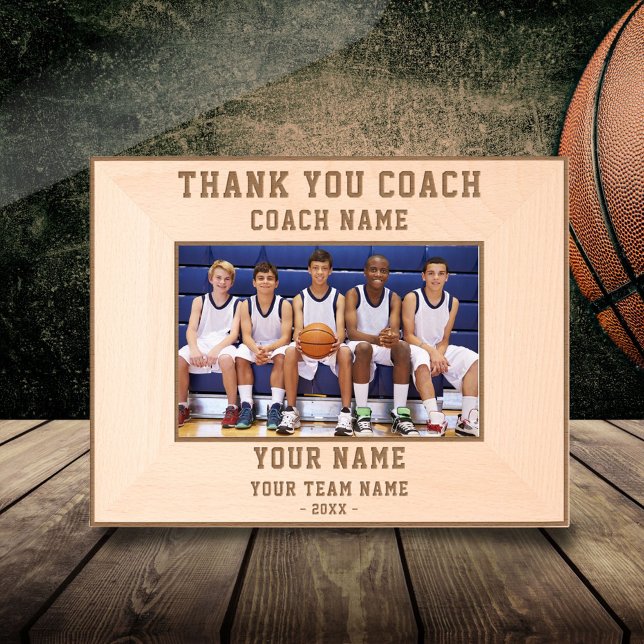 Thank you Coach Player Name Team Sports Engraved Frames (Creator Uploaded)
