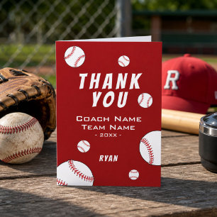 Thank you Coach Red Baseball  Card