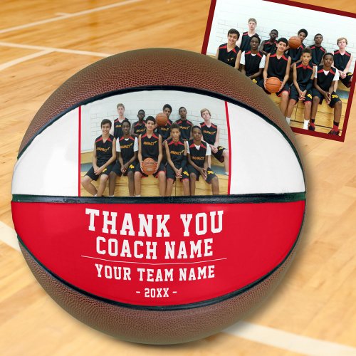 Thank you Coach Red Team Name and Photo Basketball