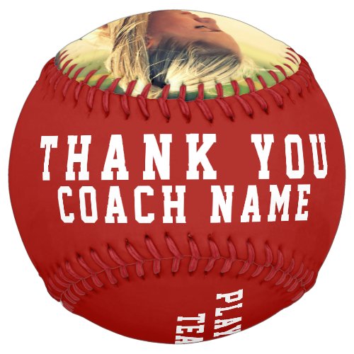 Thank you Coach Red Team Name Number Photo Softball