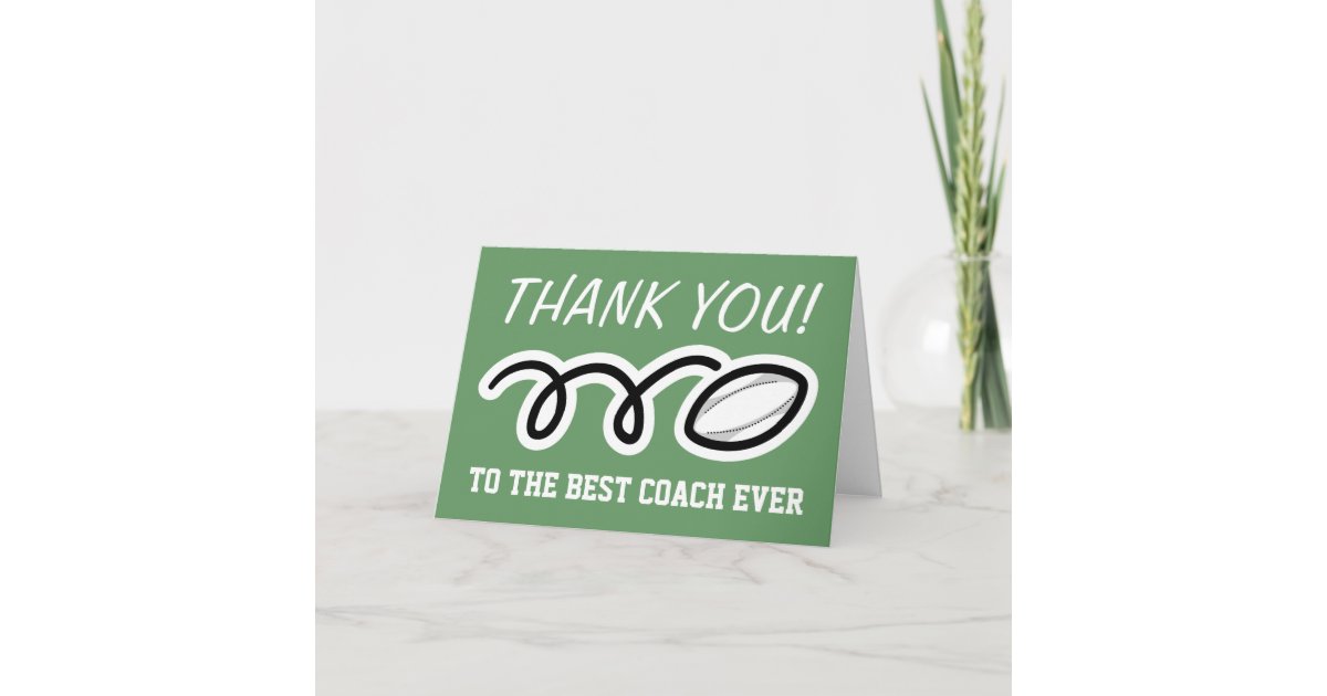 Thanks Coach Rugby Thank you coach | rugby greeting cards | Zazzle