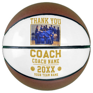 Thank you Coach Sign Team Photo Basketball