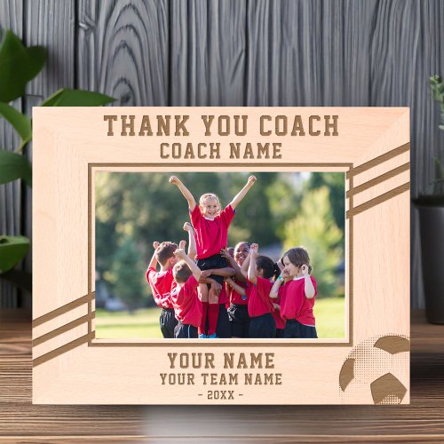 Thank you Coach Soccer Player Name Team Sports Engraved Frames