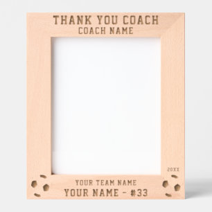 Thank you Coach Soccer Team Name Sports Engraved Frames