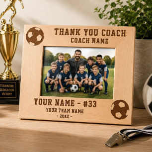 Thank you Coach Soccer Team Name Sports Engraved Frames