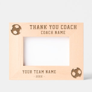 Thank you Coach Soccer Team Name Sports Engraved Frames