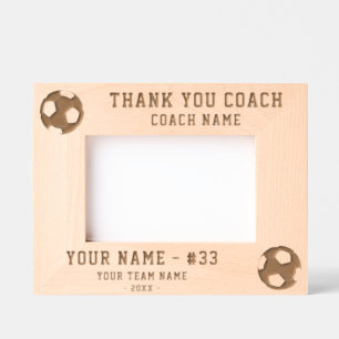 Thank you Coach Soccer Team Name Sports Engraved Frames