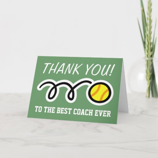 Thank You Coach | Softball Greeting Cards | Zazzle.com