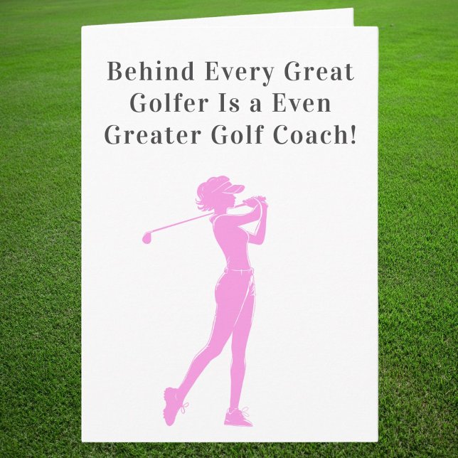 Thank You Coach Sporty Woman Golfer  Card (Creator Uploaded)