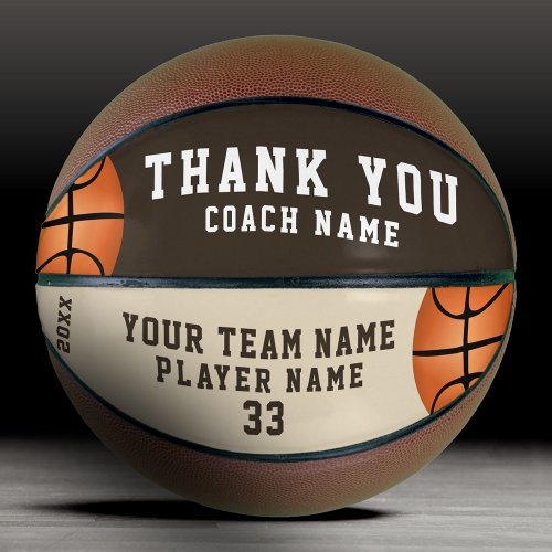 Thank you Coach Team Name Number Basketball