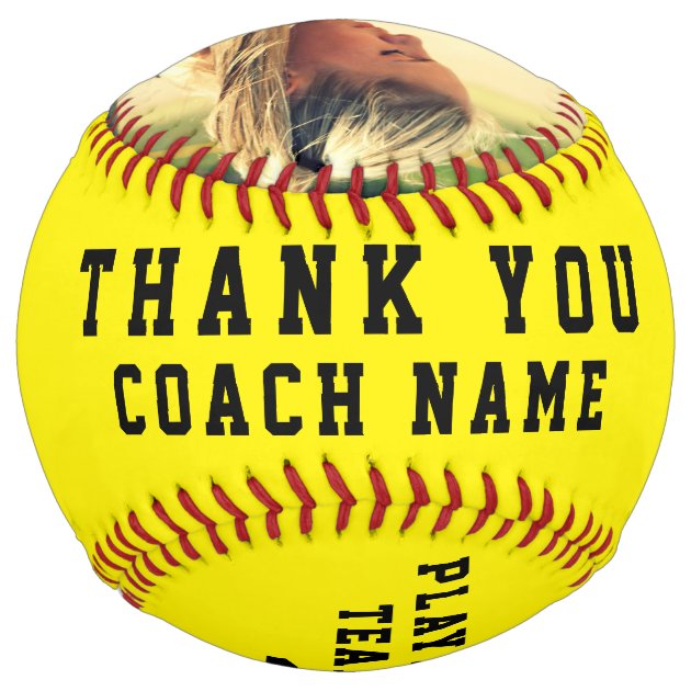 Thank You Coach Team Name Number Photo Softball | Zazzle.com