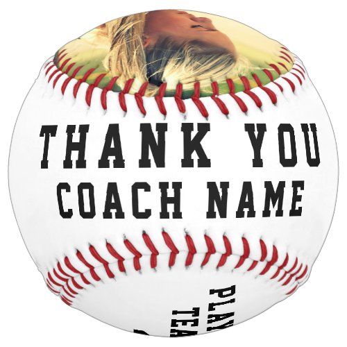 Thank you Coach Team Name Number Photo Softball - Thank you Coach Team Name Number Photo Softball. A perfect thank you gift for a coach. Personalize it with your photo, team name, your name, your number, the year and the coach name.