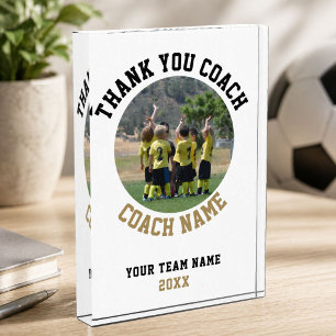 Thank you Coach Team Name Photo Acrylic Award