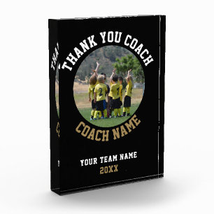 Thank you Coach Team Name Photo Acrylic Award