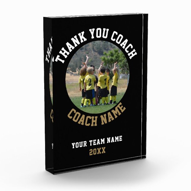 Thank you Coach Team Name Photo Acrylic Award (Left)