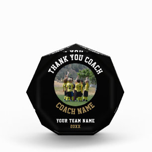 Thank you Coach Team Name Photo Acrylic Award