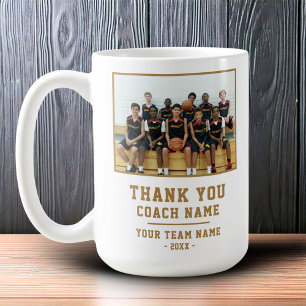Thank you Coach Team Name Photo Coffee Mug