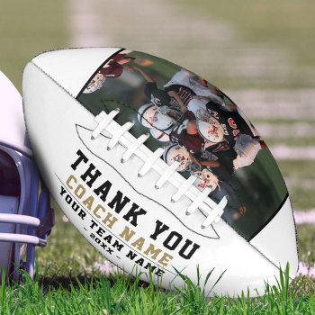 Thank You Coach Team Name Photo Football by OneLook at Zazzle