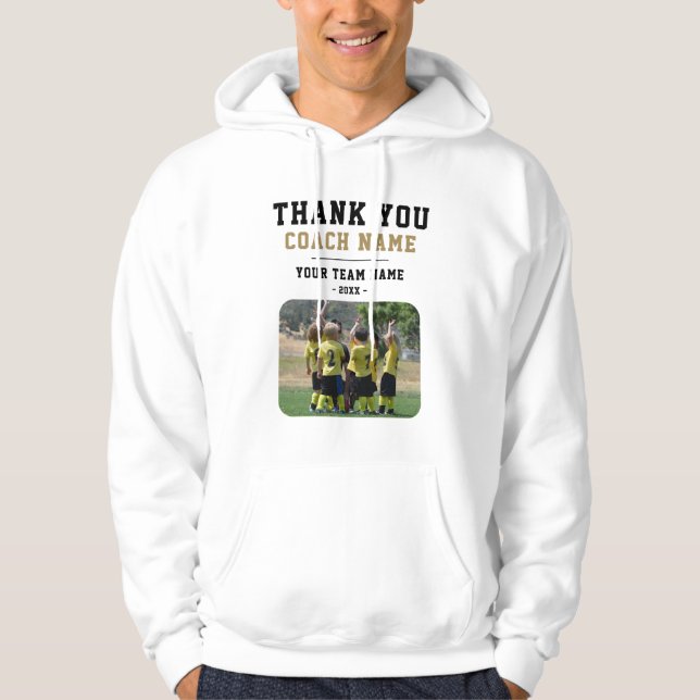 Thank you Coach Team Name Photo Hoodie (Front)