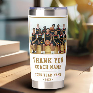 Thank you Coach Team Name Photo Insulated Tumbler