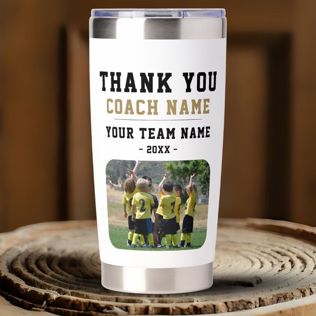 Thank you Coach Team Name Photo Insulated Tumbler (Creator Uploaded)