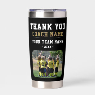 Thank you Coach Team Name Photo Insulated Tumbler
