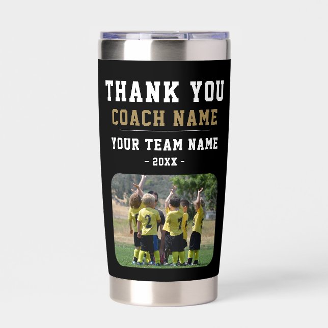 Thank you Coach Team Name Photo Insulated Tumbler (Front)