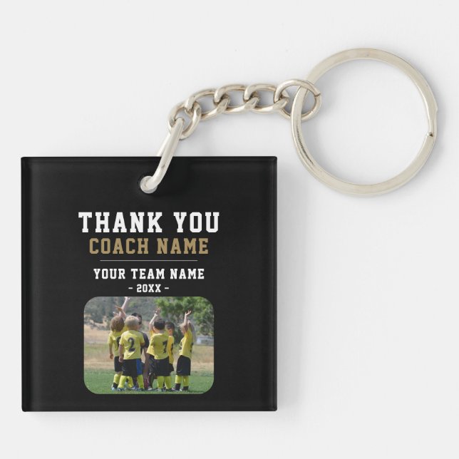 Thank you Coach Team Name Photo Keychain (Back)