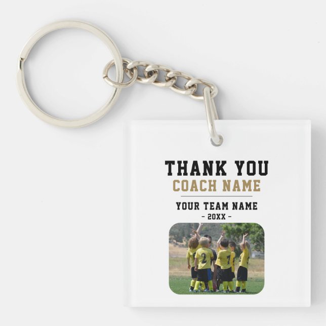 Thank you Coach Team Name Photo Keychain (Front)