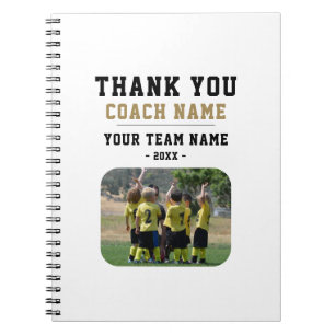 Thank you Coach Team Name Photo Notebook
