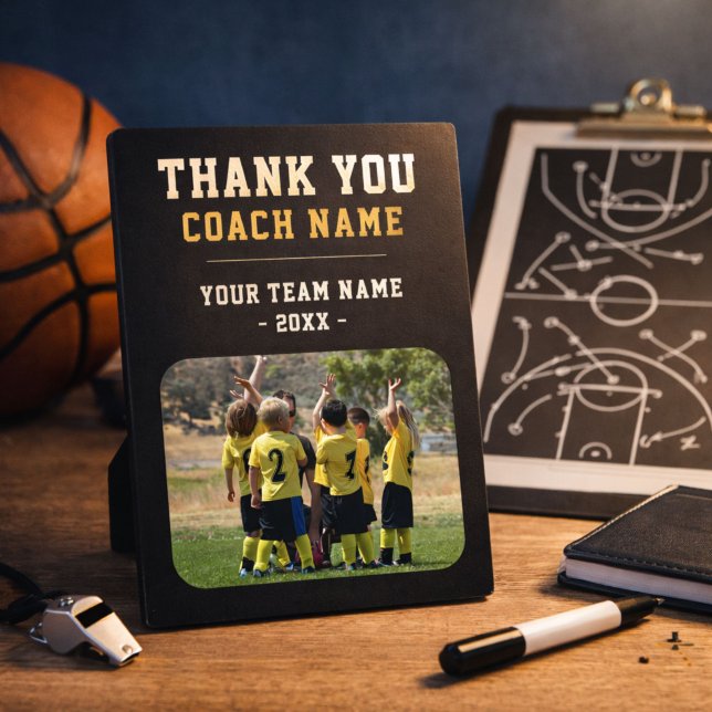 Thank you Coach Team Name Photo Plaque (Creator Uploaded)