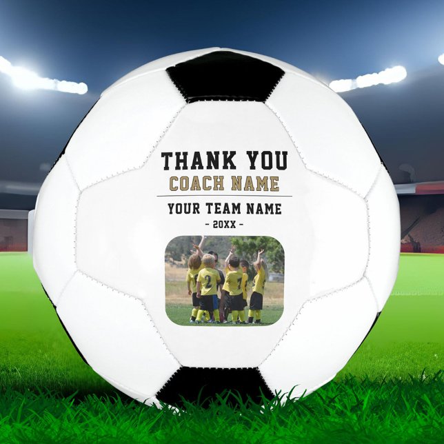 Thank you Coach Team Name Photo Soccer Ball (Creator Uploaded)