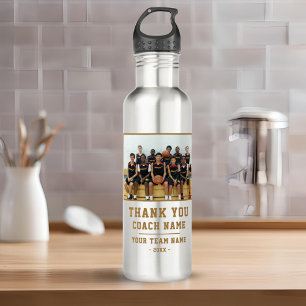 Thank you Coach Team Name Photo Stainless Steel Water Bottle