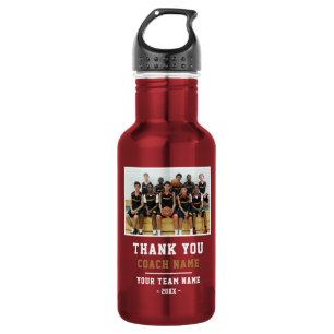 Thank you Coach Team Name Photo Stainless Steel Water Bottle