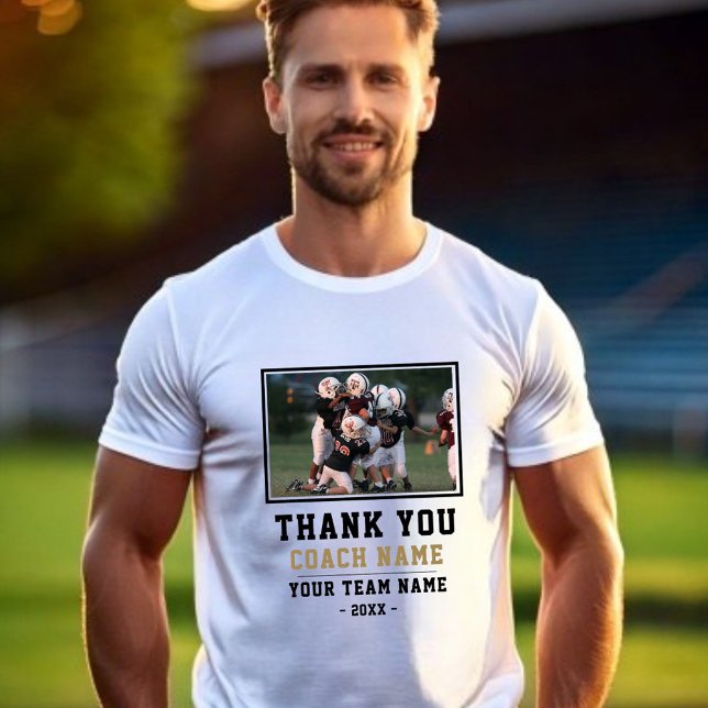 Thank you Coach Team Name Photo T-Shirt (Creator Uploaded)