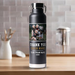 Thank you Coach Team Name Photo Water Bottle<br><div class="desc">Black Thank you Coach Team Name and Team Photo Water Bottle. Personalize with your coach name,  team name and year. You can change any text on the bottle or erase it. A great gift for a coach!</div>