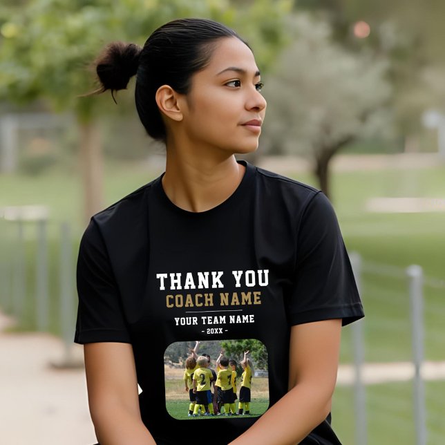 Thank you Coach Team Name Photo Woman T-Shirt (Creator Uploaded)