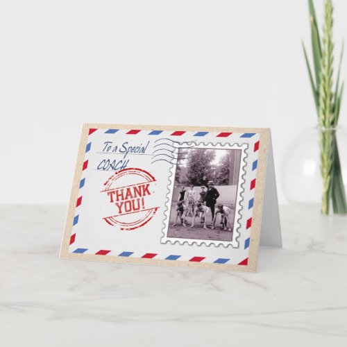 Thank You Coach Vintage Sports Greeting Card