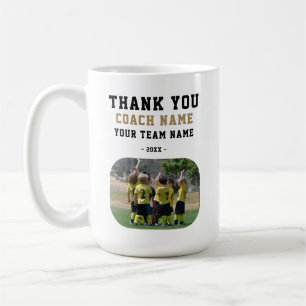 Thank you Coach with Team Name Photo Coffee Mug