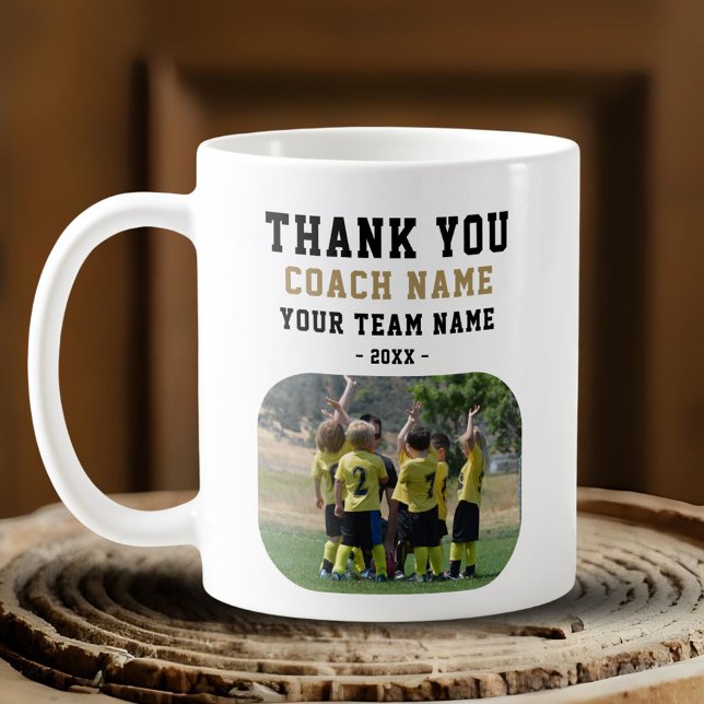 Thank you Coach with Team Name Photo Coffee Mug (Creator Uploaded)