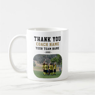 Thank you Coach with Team Name Photo Coffee Mug